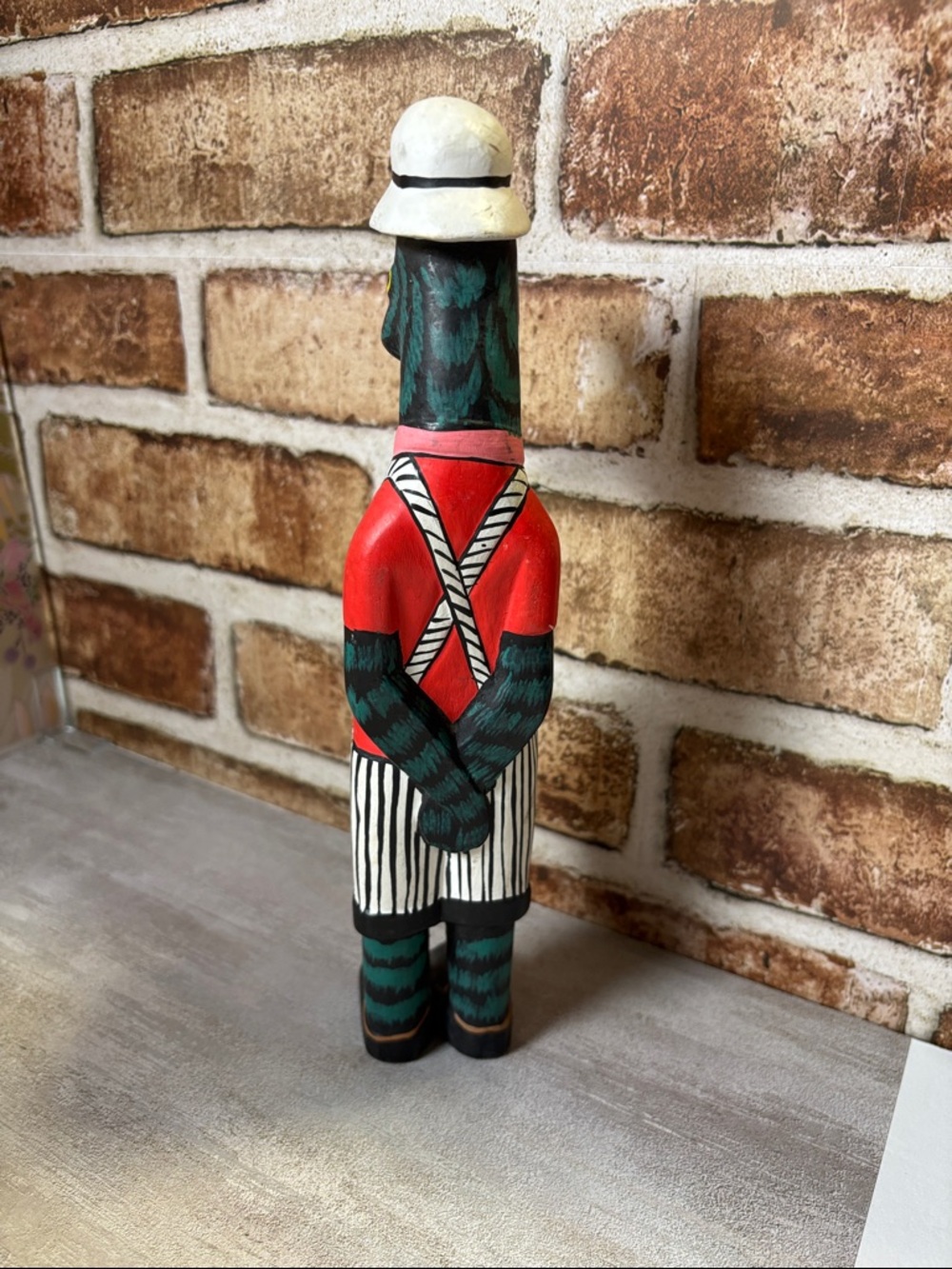Duck Man Hand-Painted 10 Inch Decorative Duck Figurine in Red, Pink & Green - Picture 3 of 11